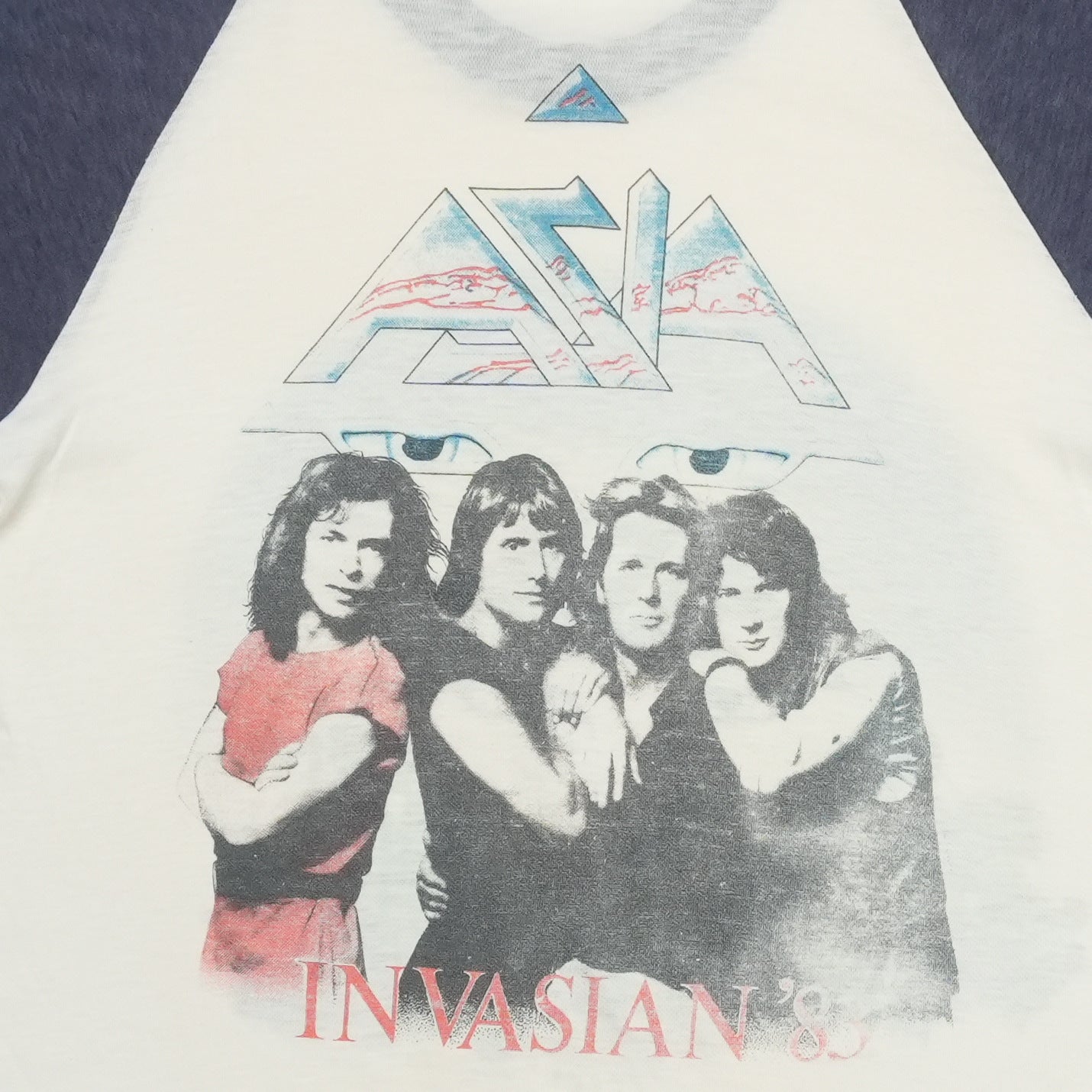 1983 Asia Alpha Invasian Tour Raglan Shirt Detail 6