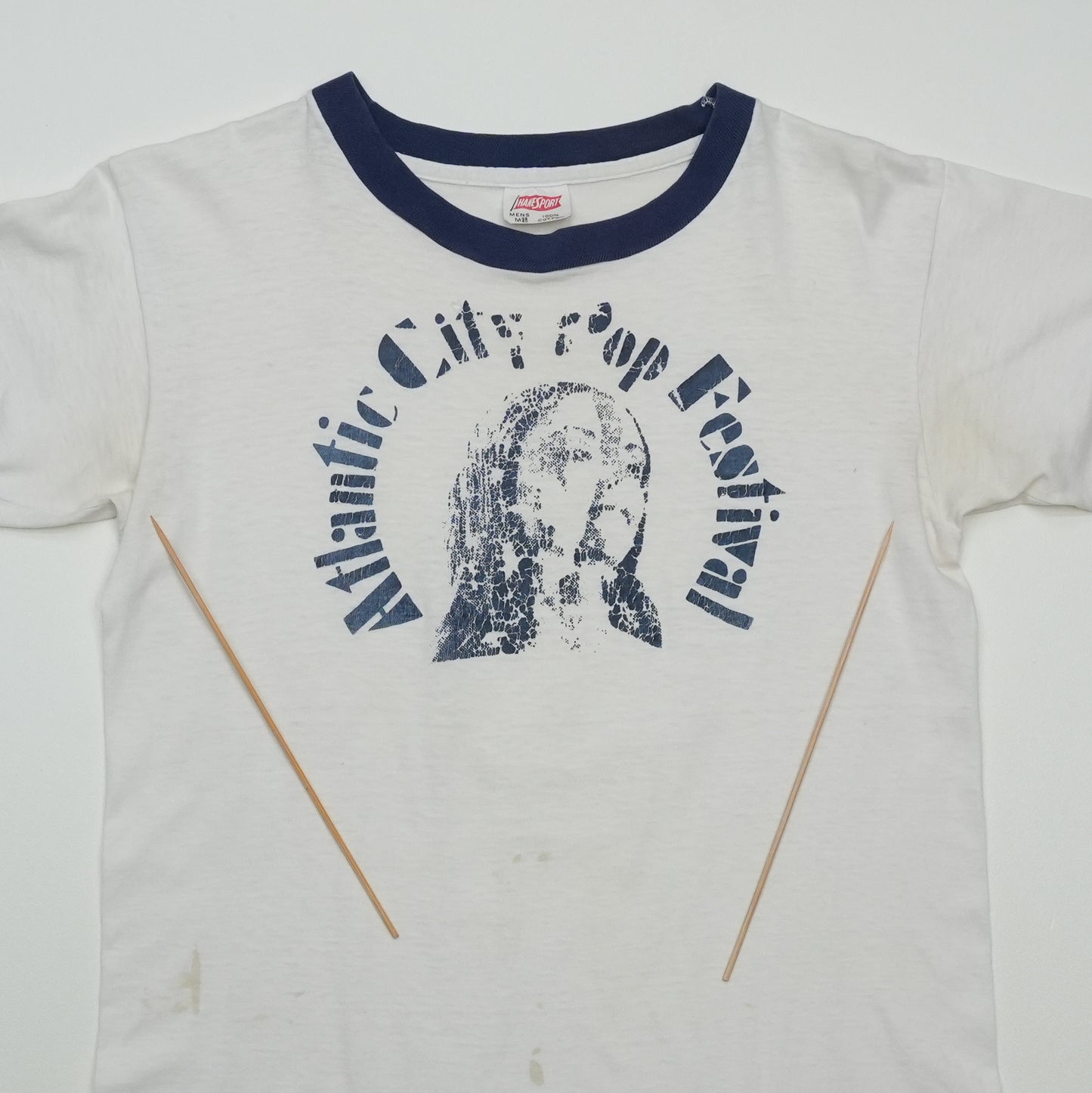 1970s Atlantic City Pop Festival Ringer Shirt Tag