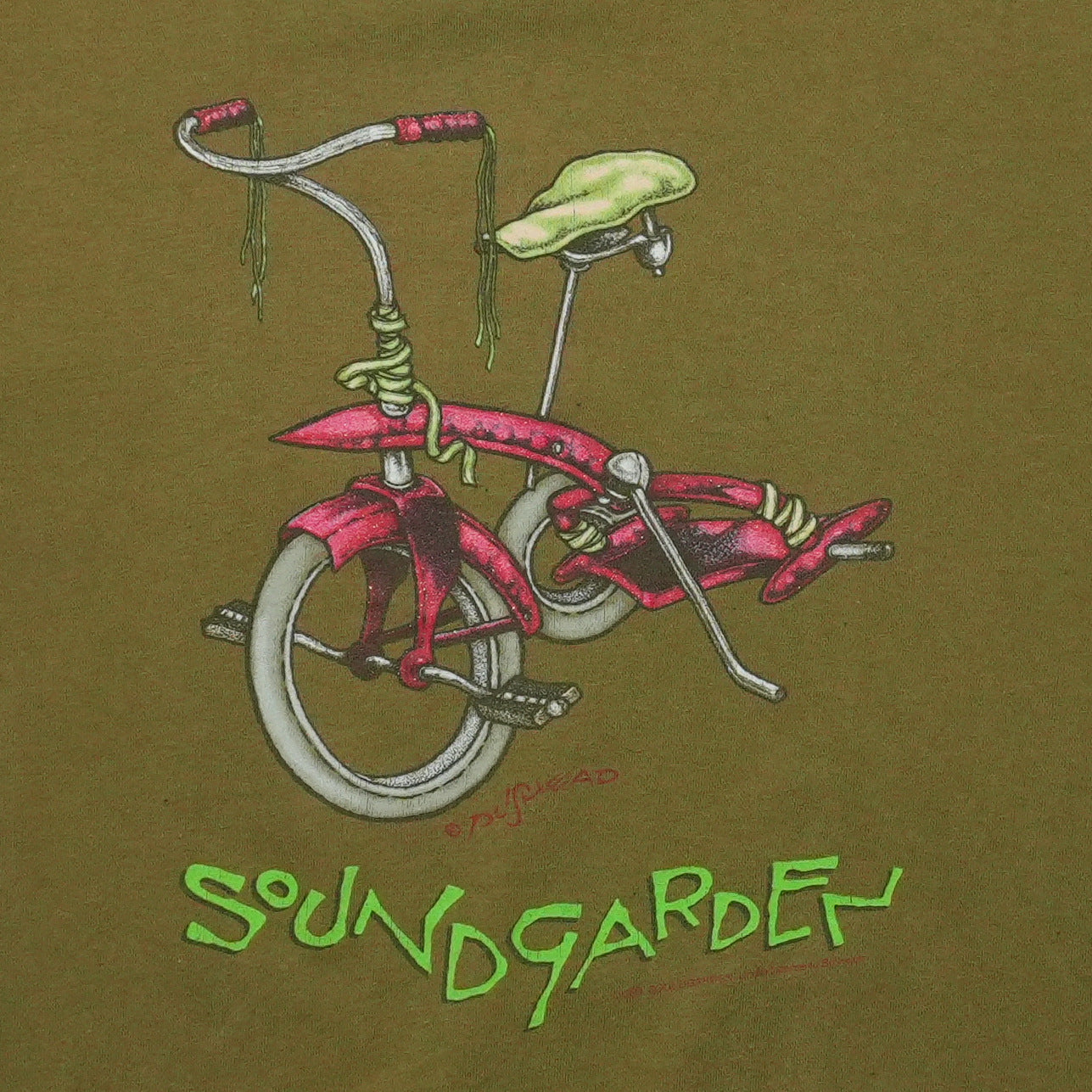 1990s Soundgarden Bicycle Come Stand Me Up Shirt Detail