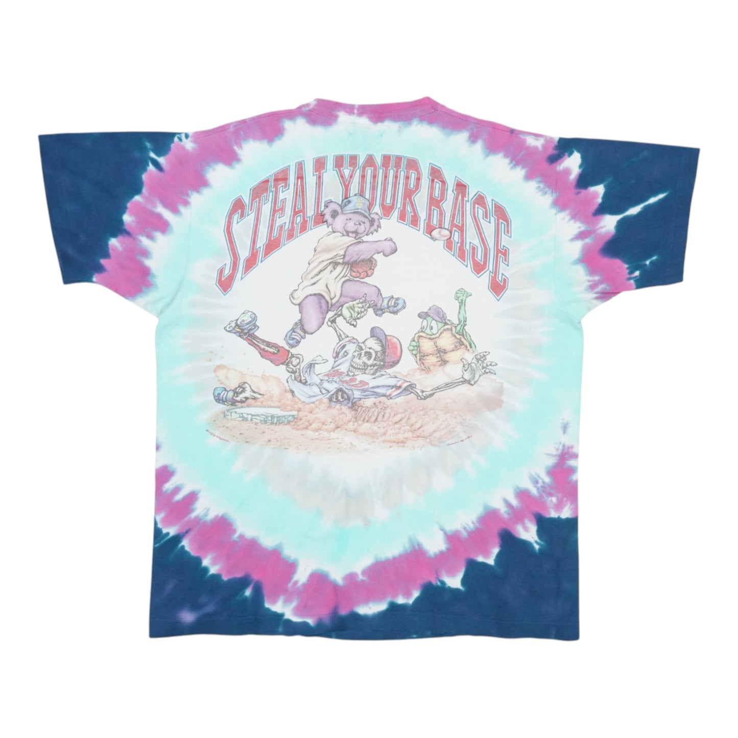 1994 Grateful Dead Steal Your Base Liquid Blue Tie Dye Shirt