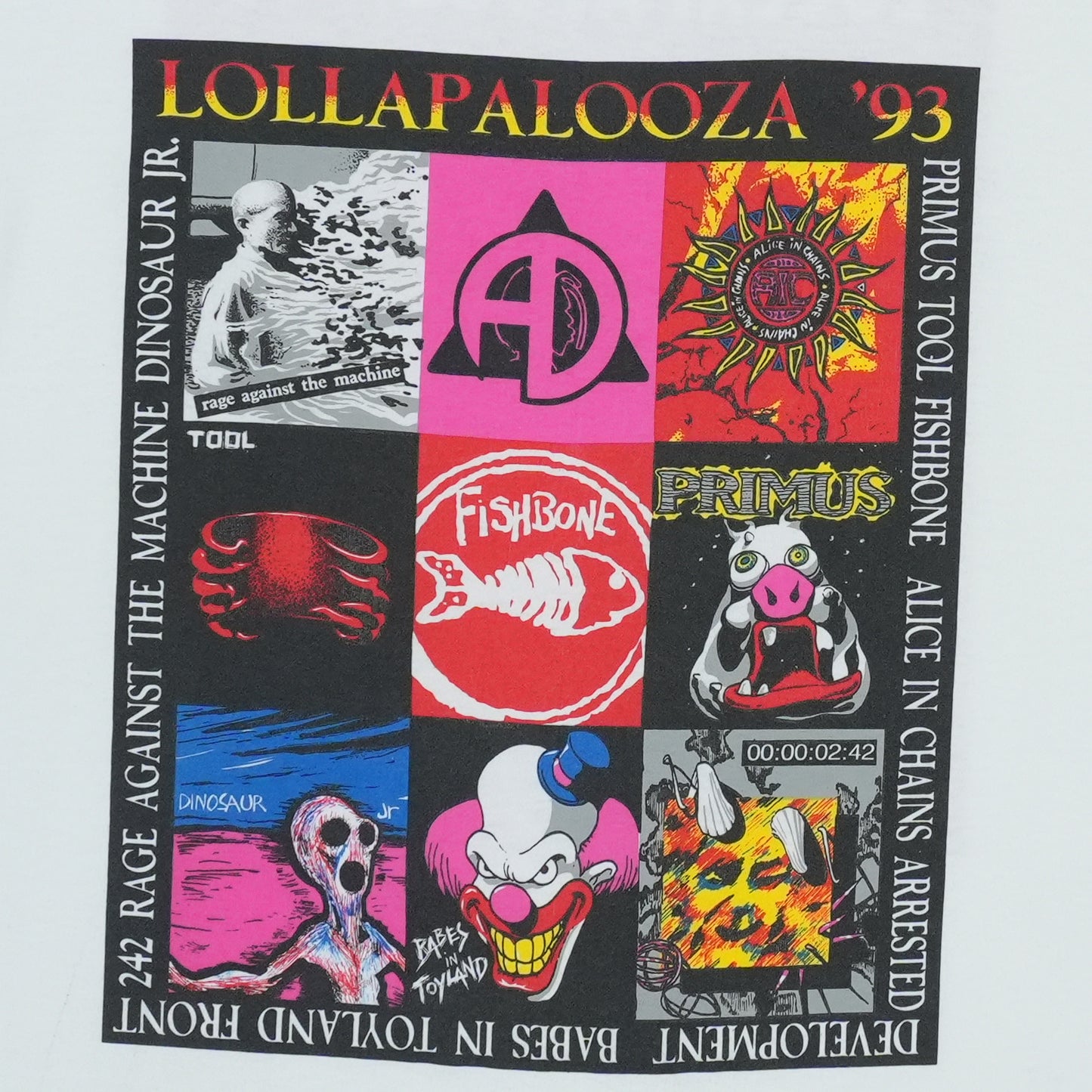 1993 Lollapalooza Music Festival Tour Shirt