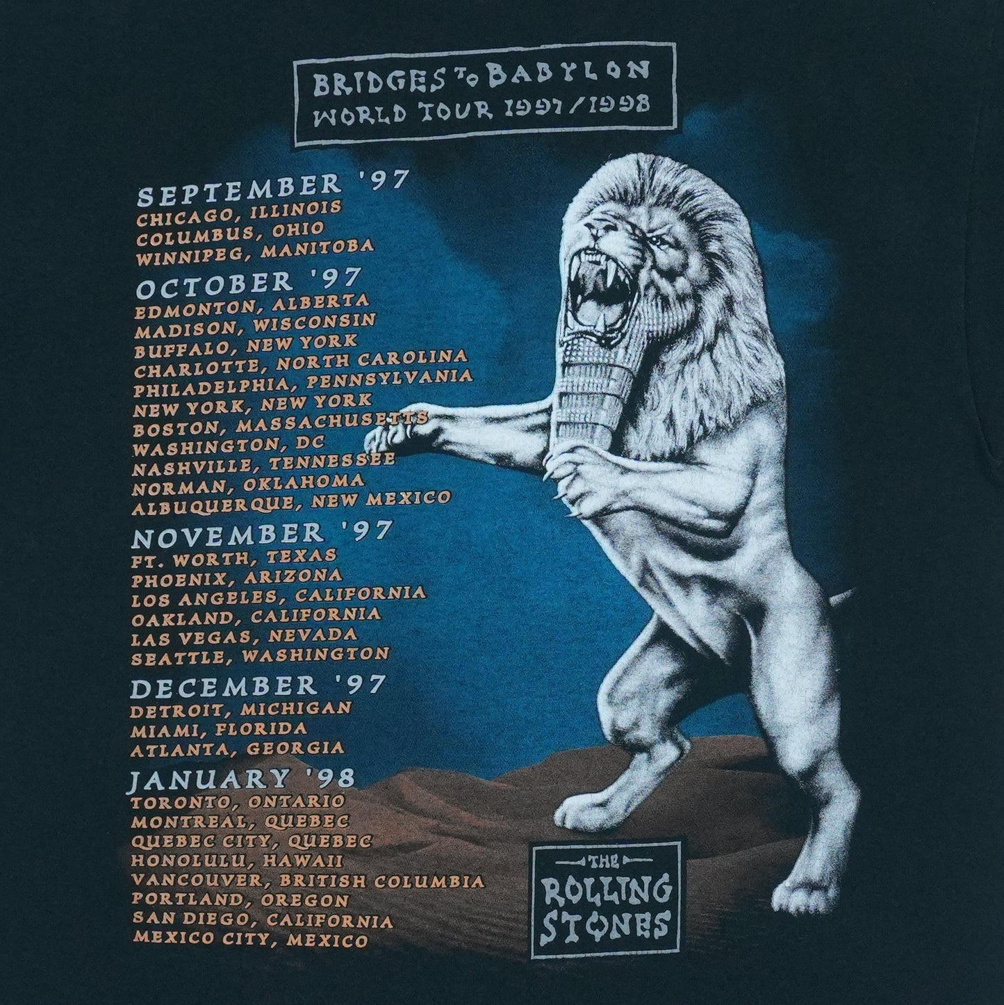 1997 Rolling Stones Bridges To Babylon Tour Shirt