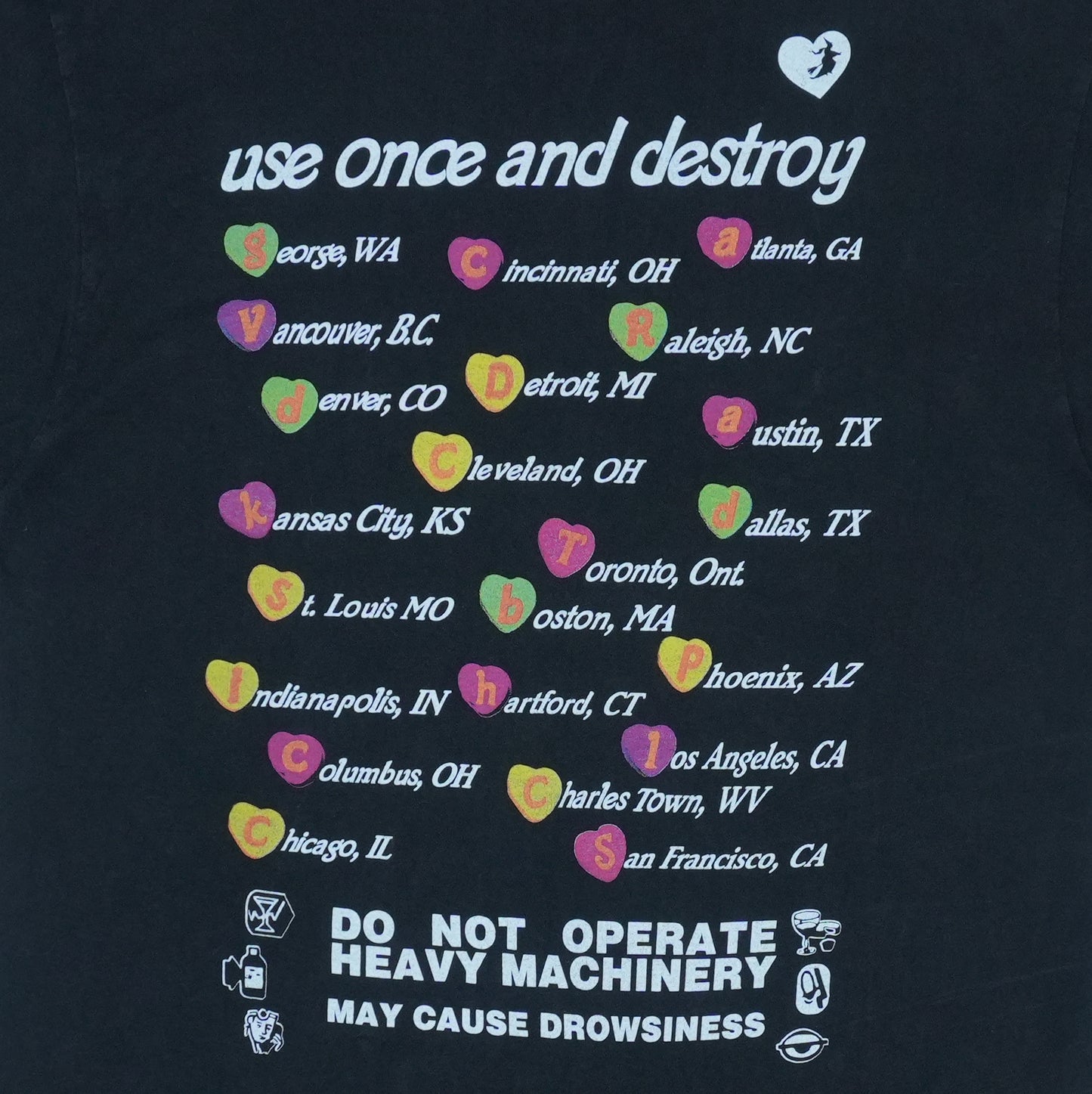 1995 Hole Use Once and Destroy Tour Shirt Detail