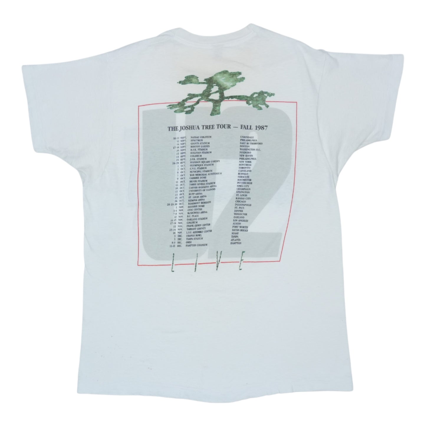 1987 U2 Joshua Tree Tour Shirt Back