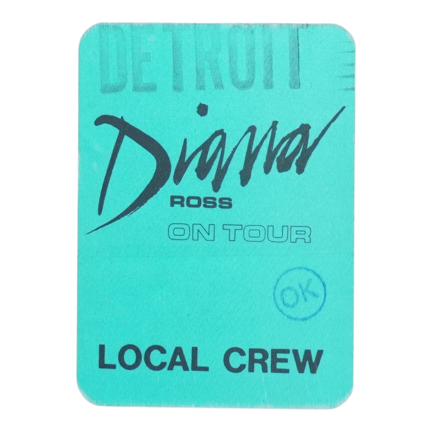 1983 Diana Ross On Tour Backstage Pass