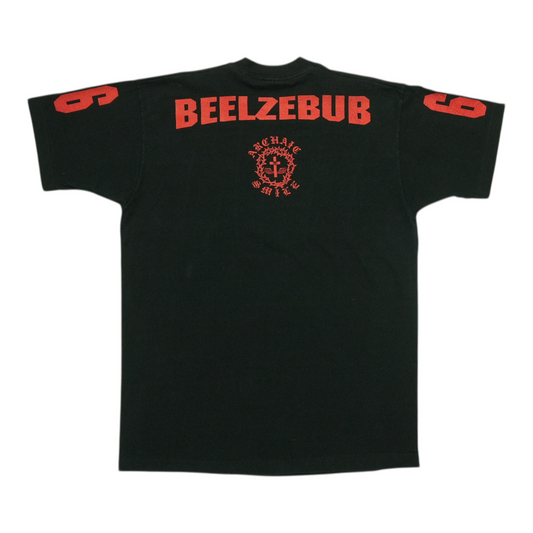 1990s Archaic Smile Beelzebub 666 Shirt Back