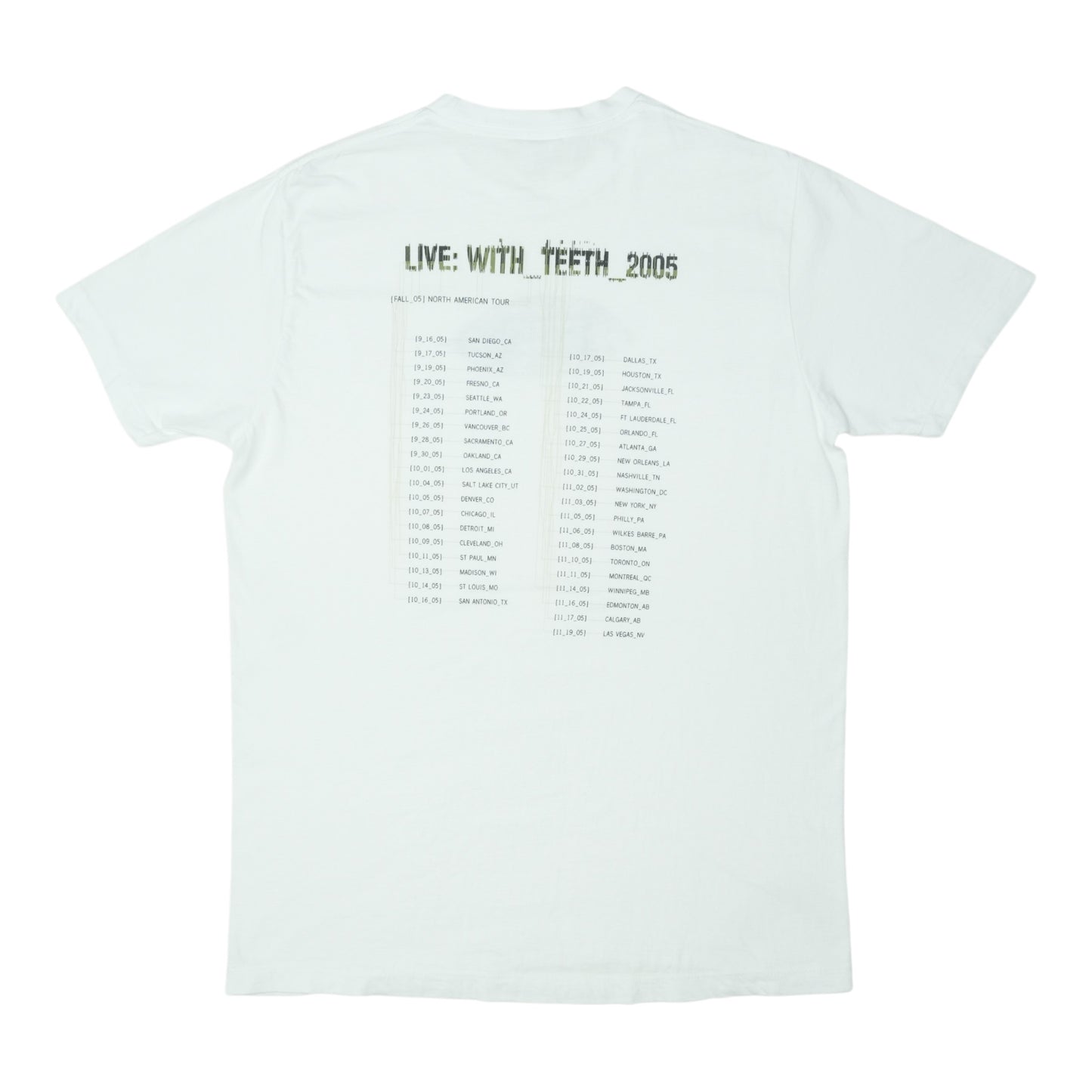 2005 Nine Inch Nails With Teeth Tour Shirt Back