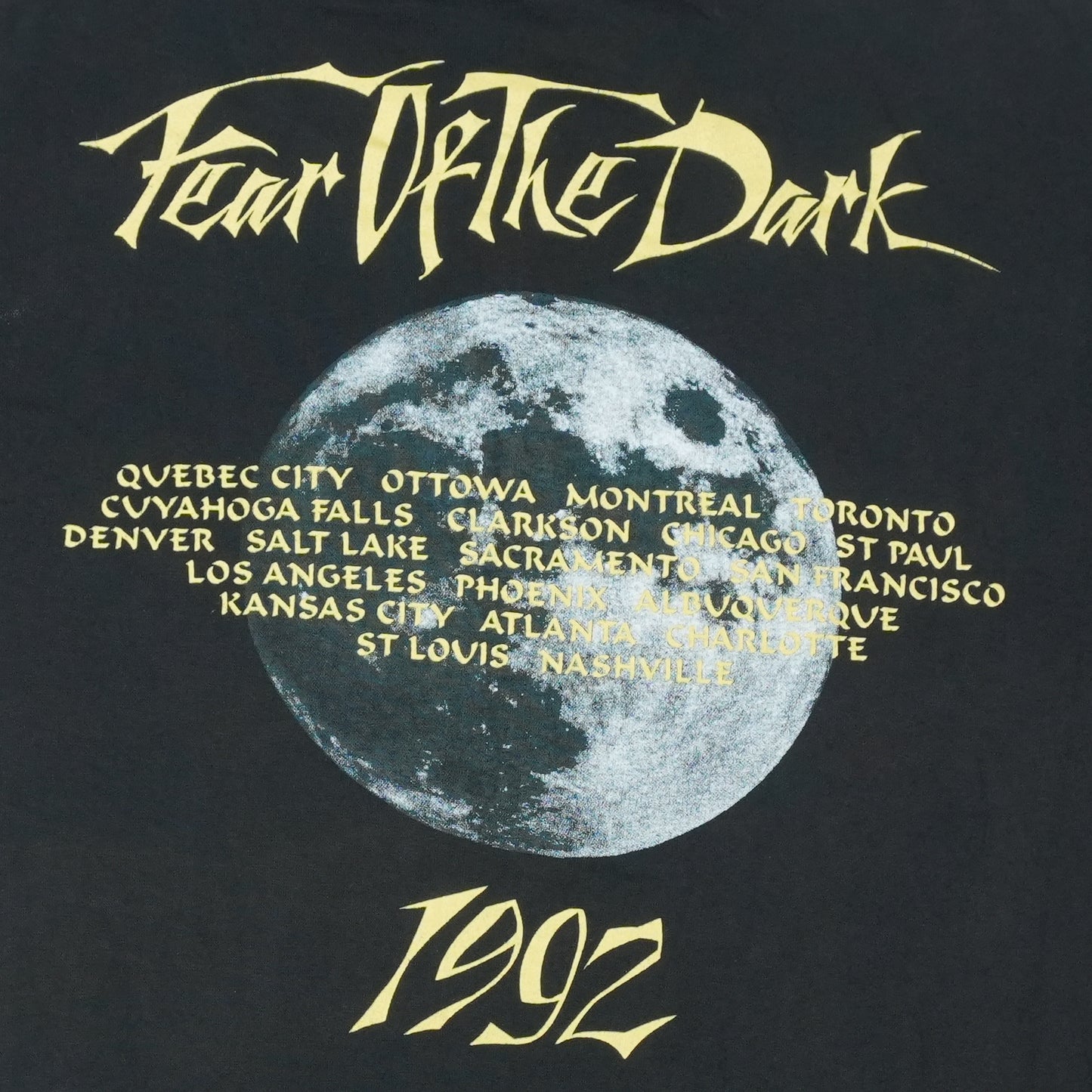 1992 Iron Maiden Fear Of The Dark Tour Shirt Detail