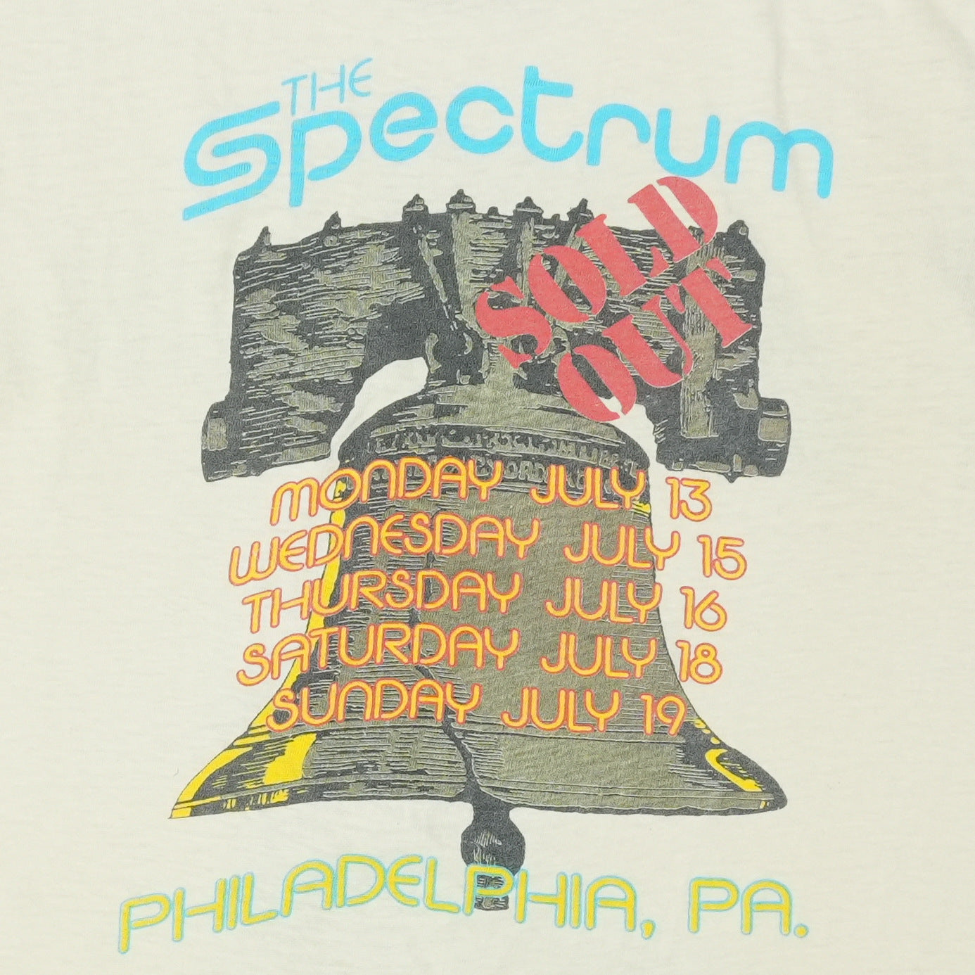 1981 Bruce Springsteen Spectrum Concert Shirt Detail