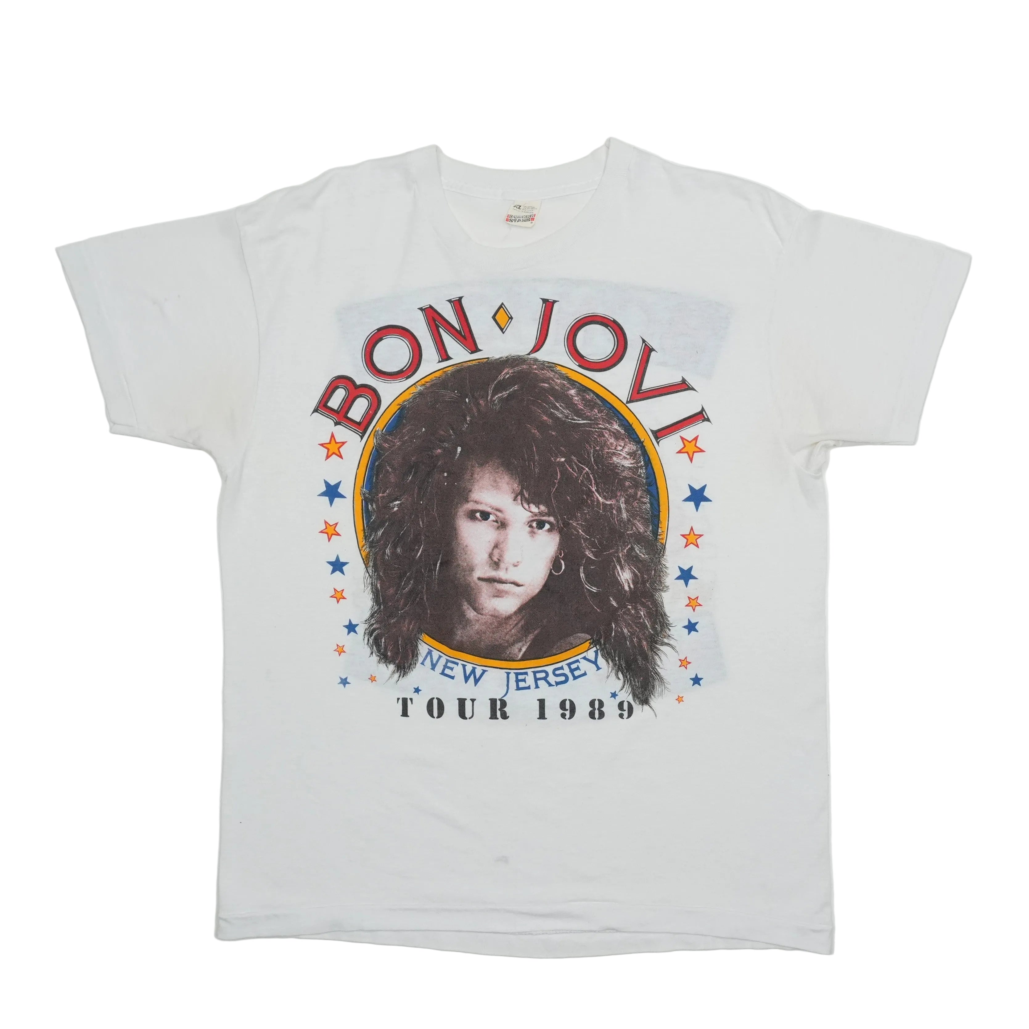 Buy 1989 Bon Jovi New Jersey Tour Shirt - Vintage T Shirt by WyCo