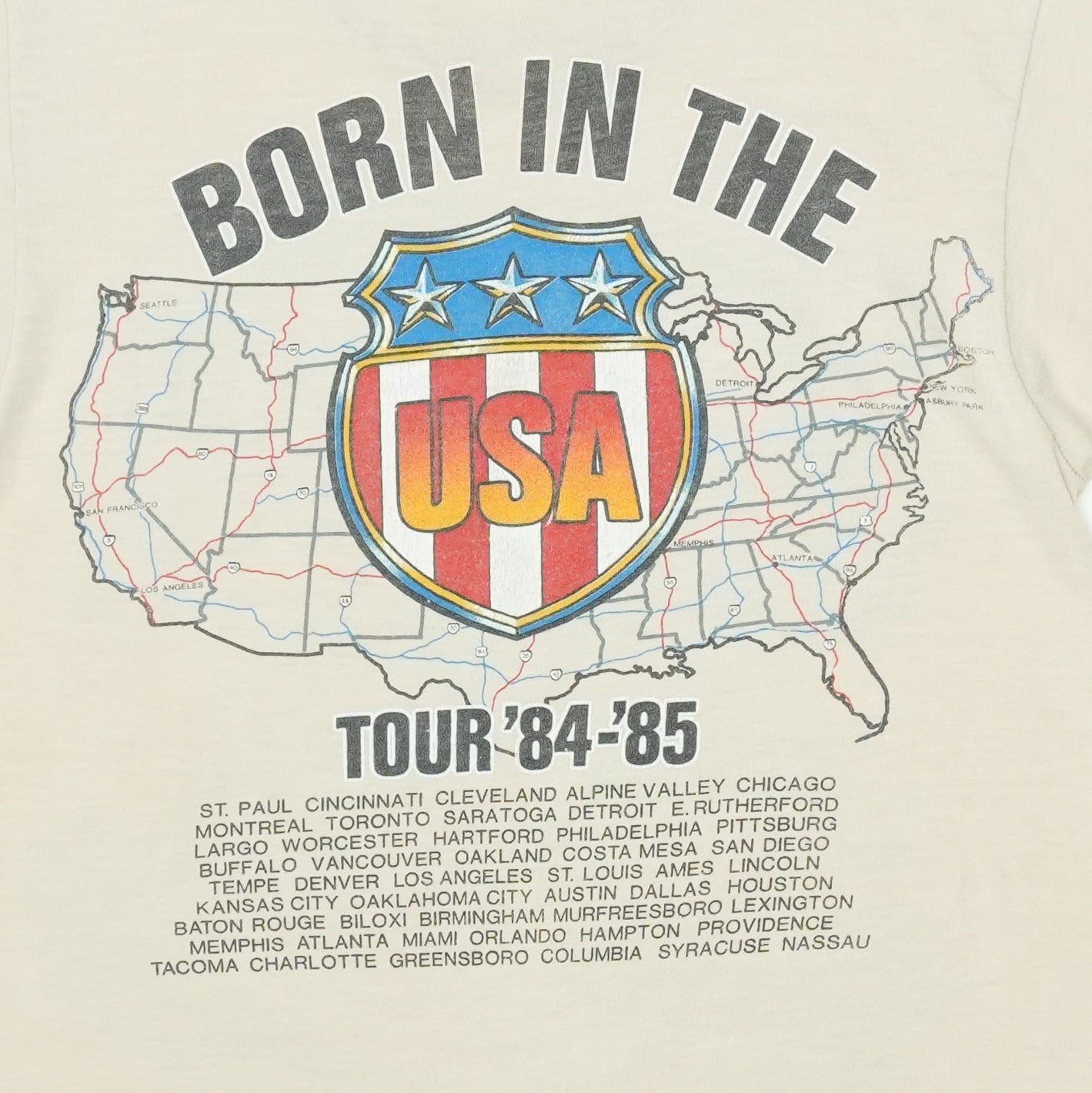 1984 Bruce Springsteen Tour Shirt Detail
