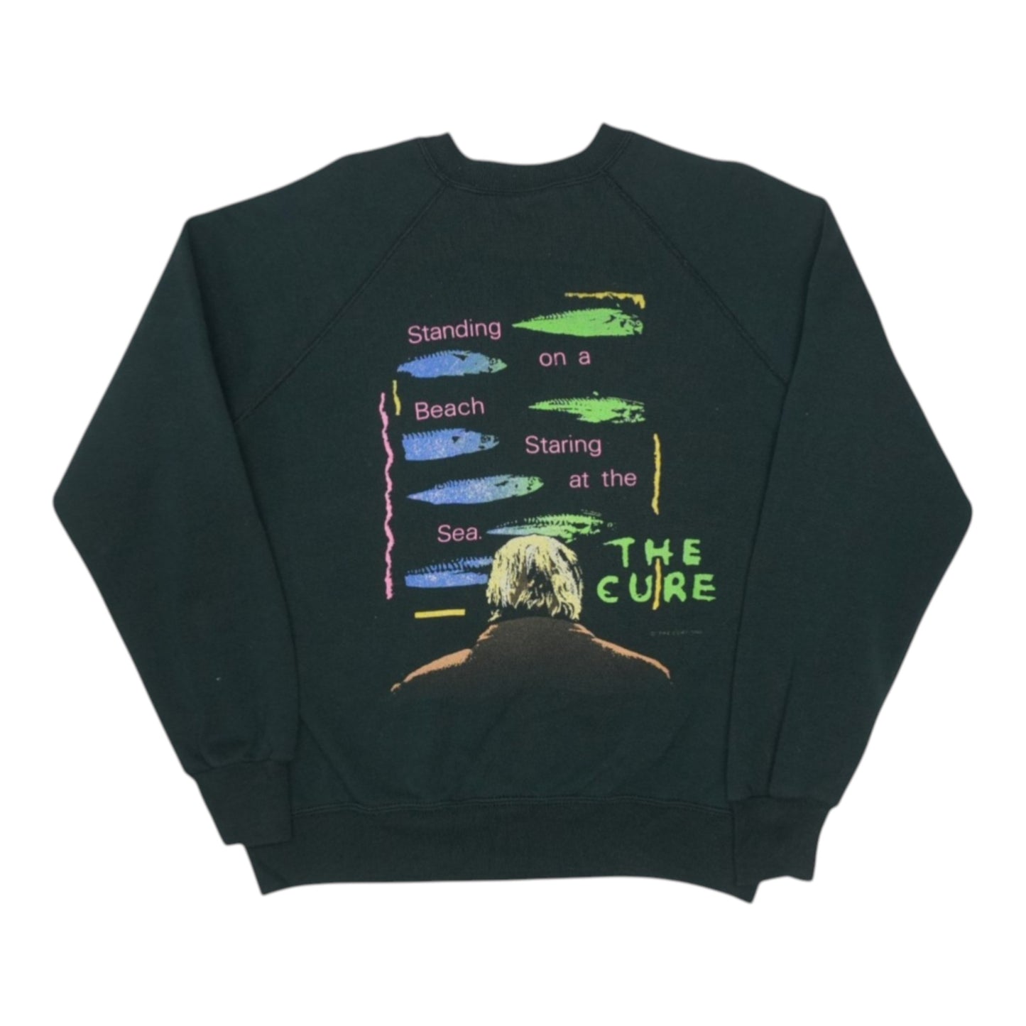 1986 The Cure Standing On A Beach Sweatshirt Back