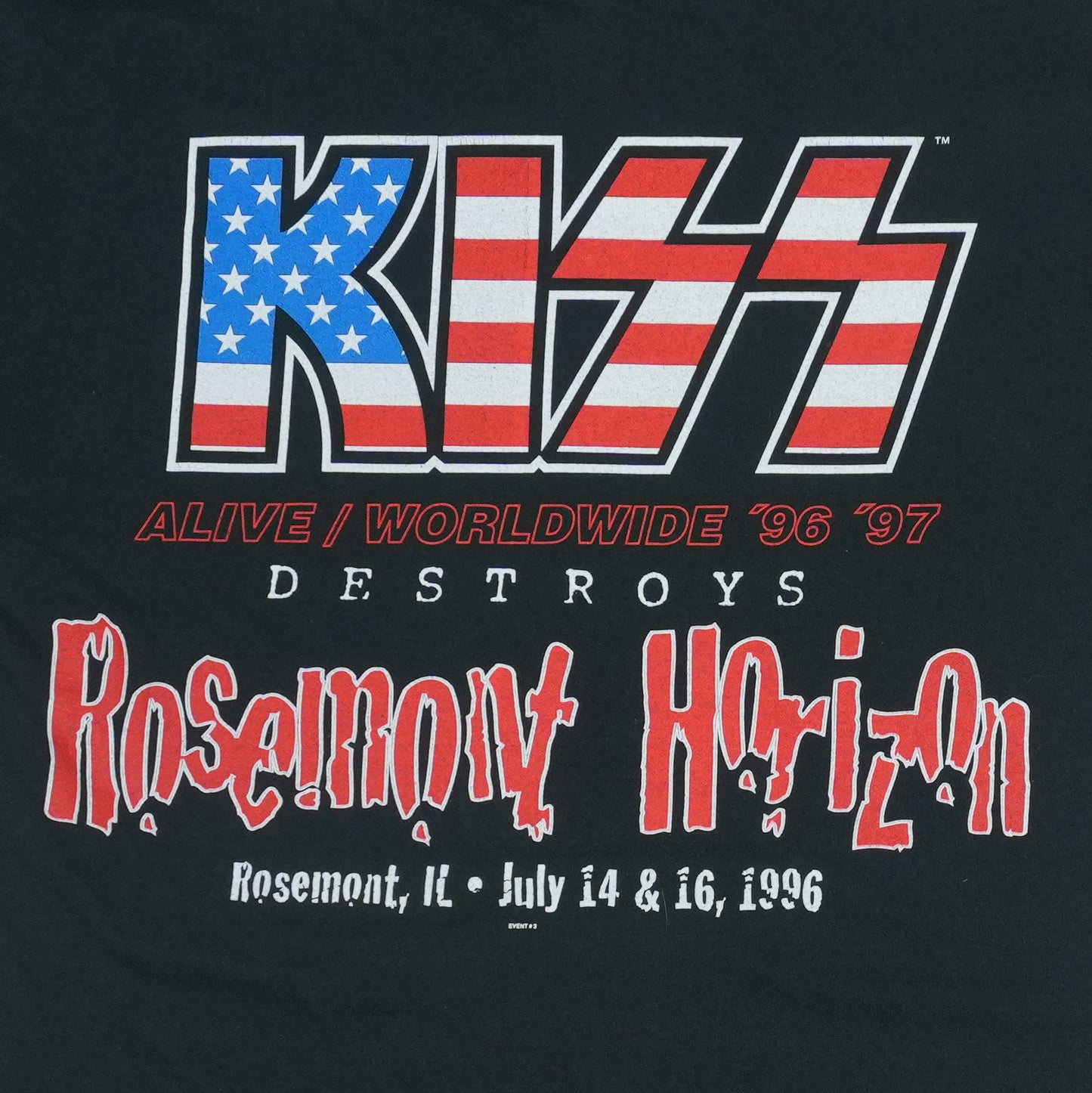 1996 KISS Alive Worldwide Alive Tour Shirt Detail
