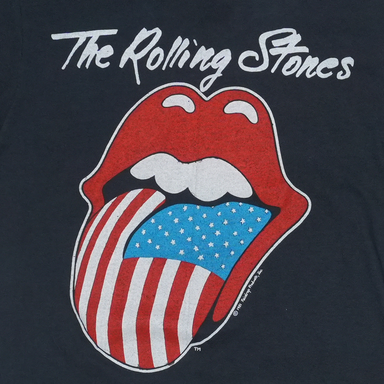 1981 Rolling Stones North America Tour Shirt Detail