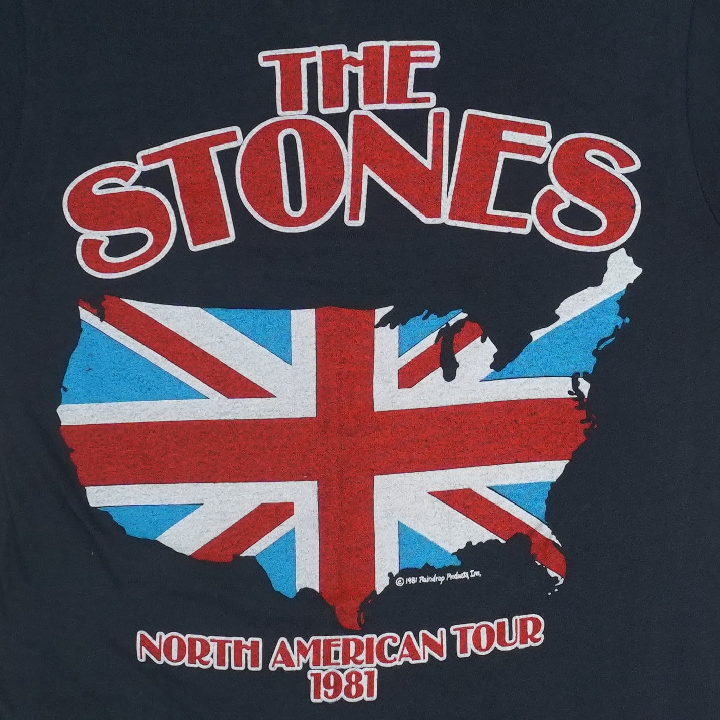 1981 Rolling Stones North America Tour Shirt Detail
