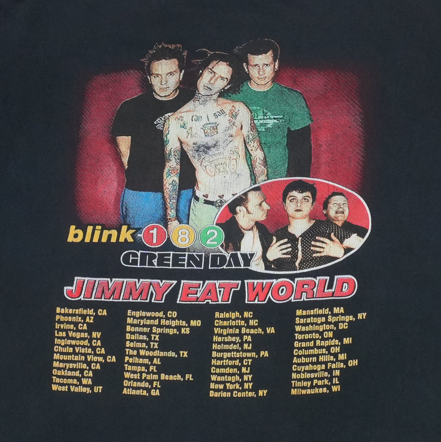2002 Green Day Blink 182 Shirt Detail