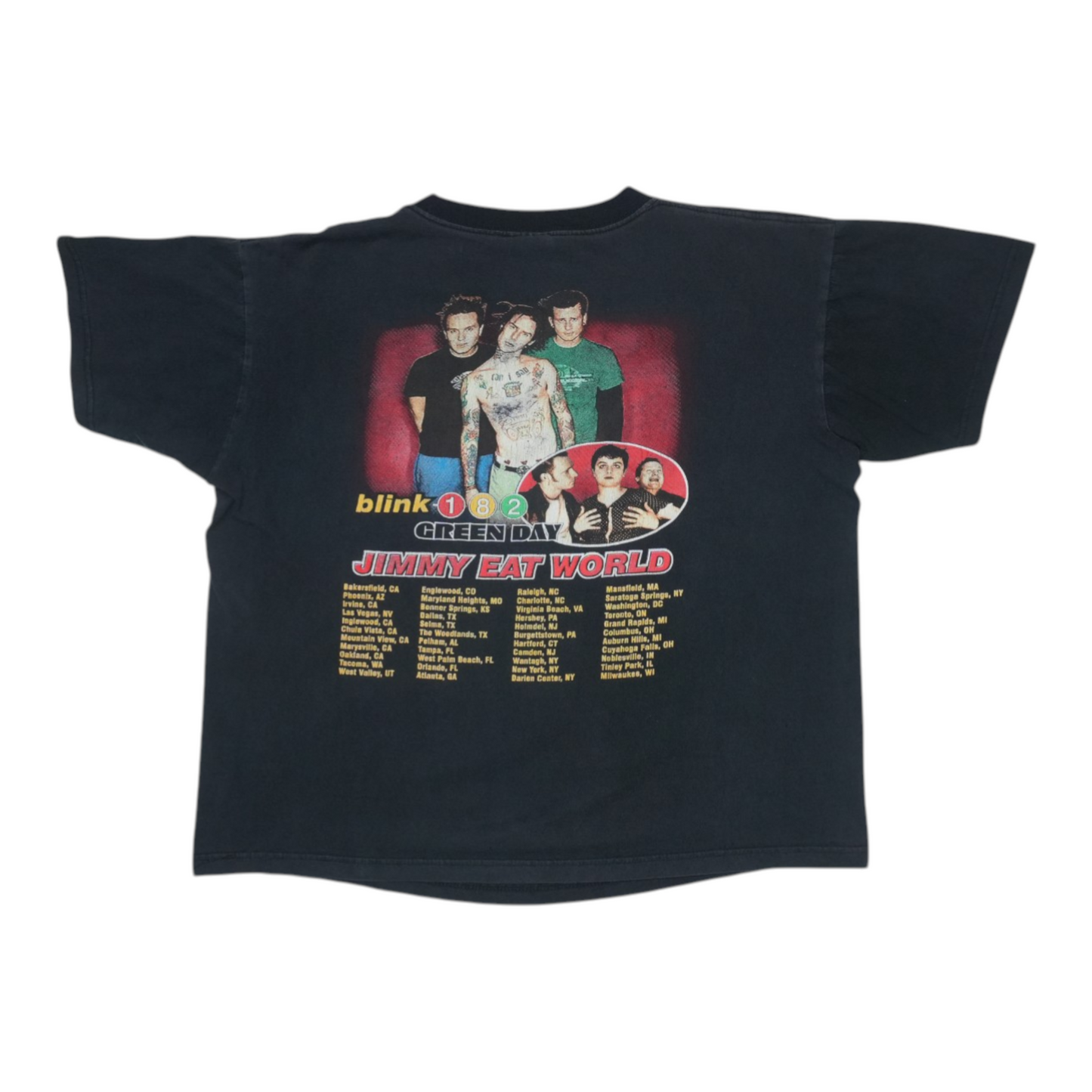 2002 Green Day Blink 182 Shirt Back