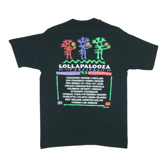 1993 Lollapalooza Music Festival Tour Shirt Back