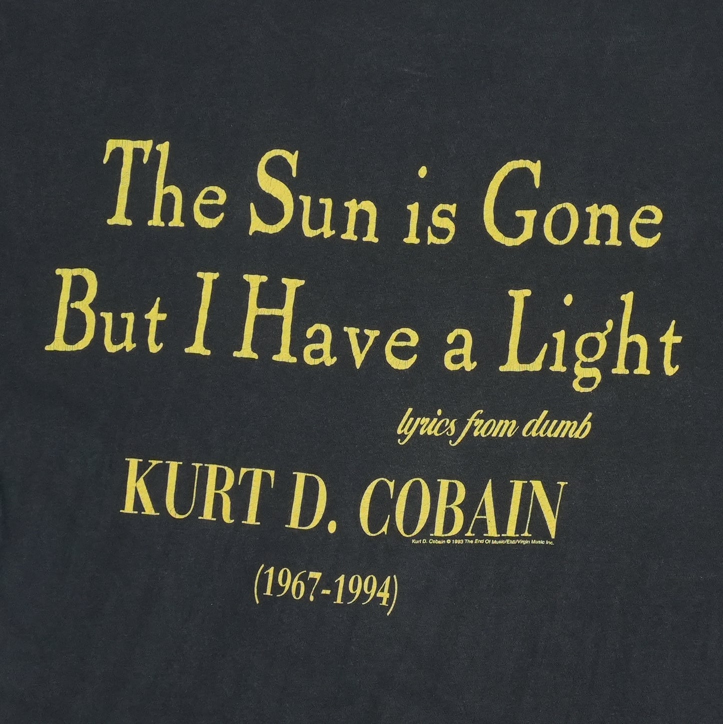 1995 Kurt Cobain Sun Is Gone Shirt