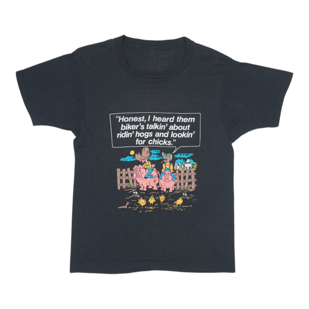 1980s Ridin Hogs Lookin For Chicks Motorcycle Shirt