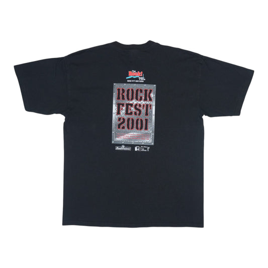 2001 Rock Fest 98.9 The Rock Concert Shirt Back