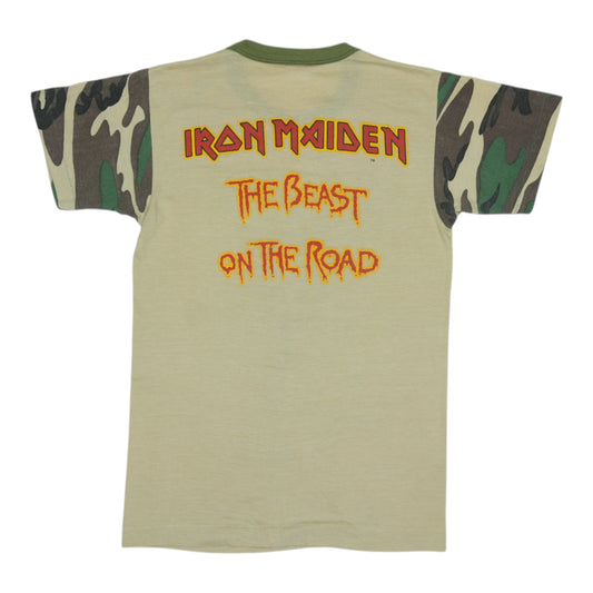 1982 Iron Maiden World Tour Camo Shirt Back