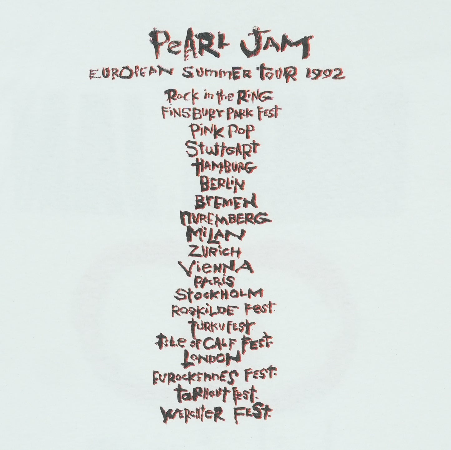 1992 Pearl Jam Never Give Up Hope Tour Shirt