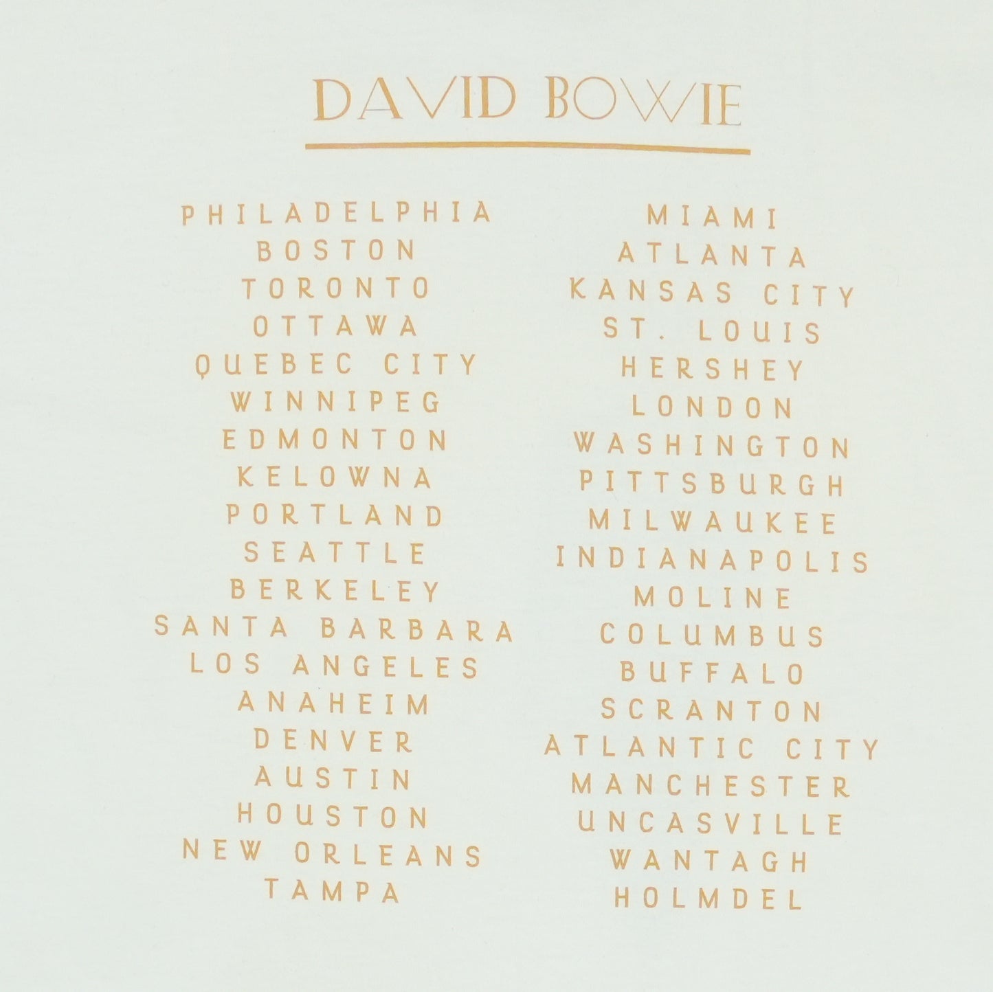 2003 David Bowie Reality Tour Shirt