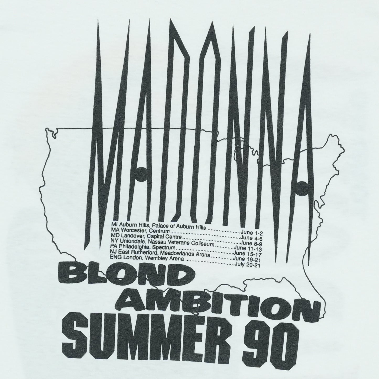 1990 Madonna Blond Ambition Tour Shirt