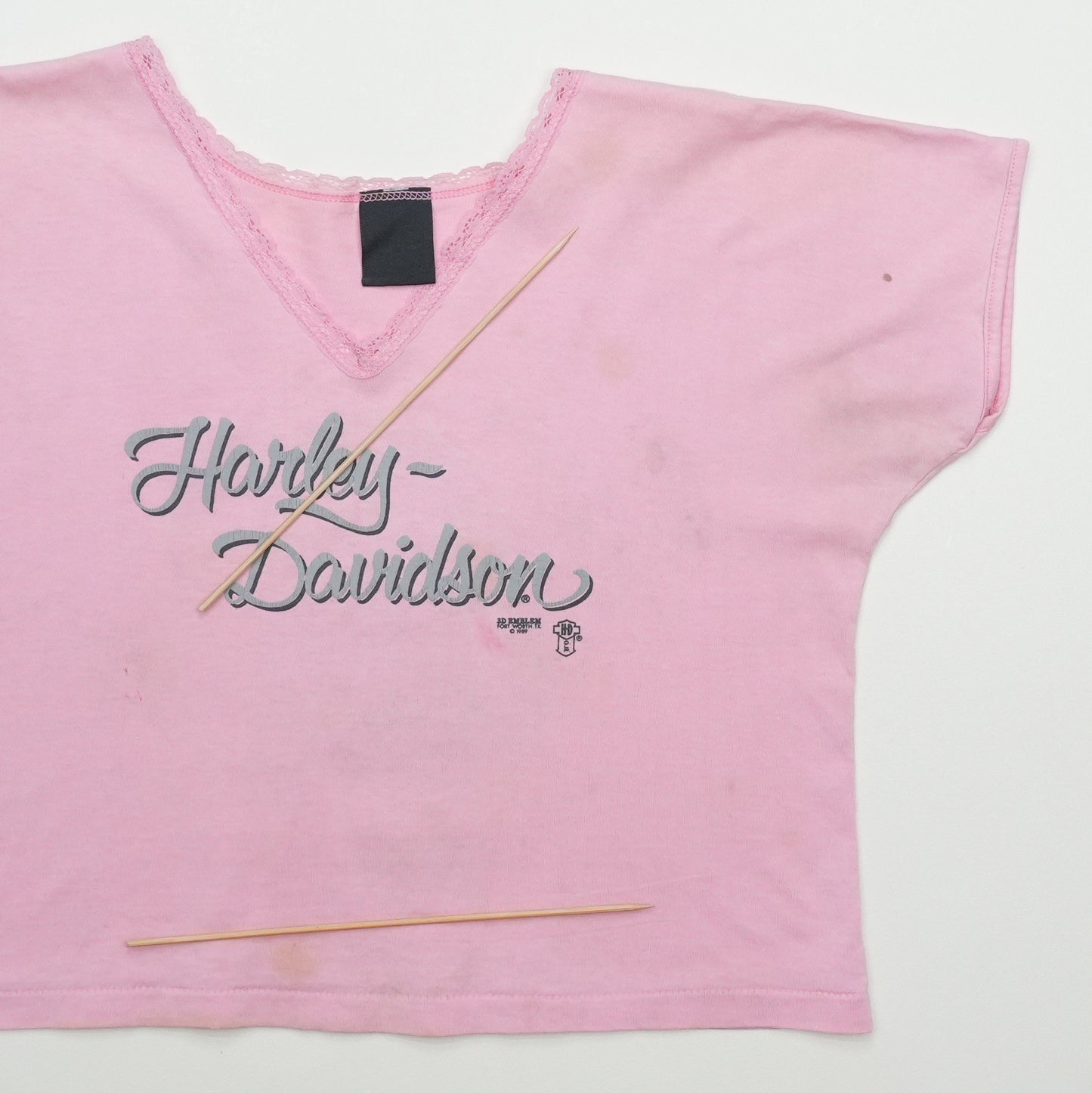 1989 Harley Davidson Avon New York Pink Crop Top