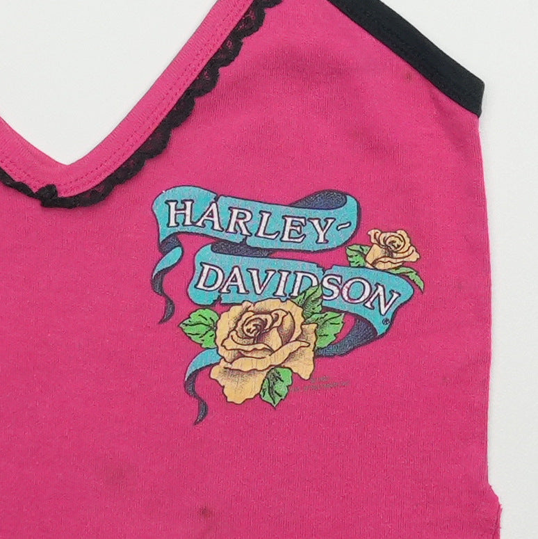 1990s Harley Davidson West Los Angeles Pink Tank Top