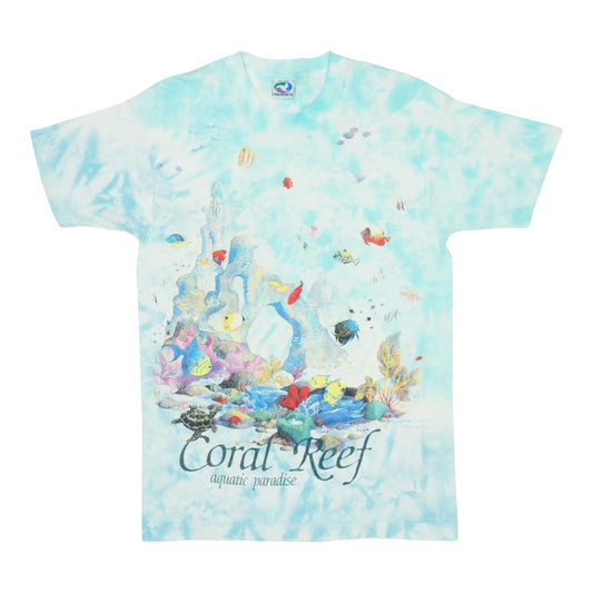 1992 Coral Reef Tie Dye Liquid Blue Shirt