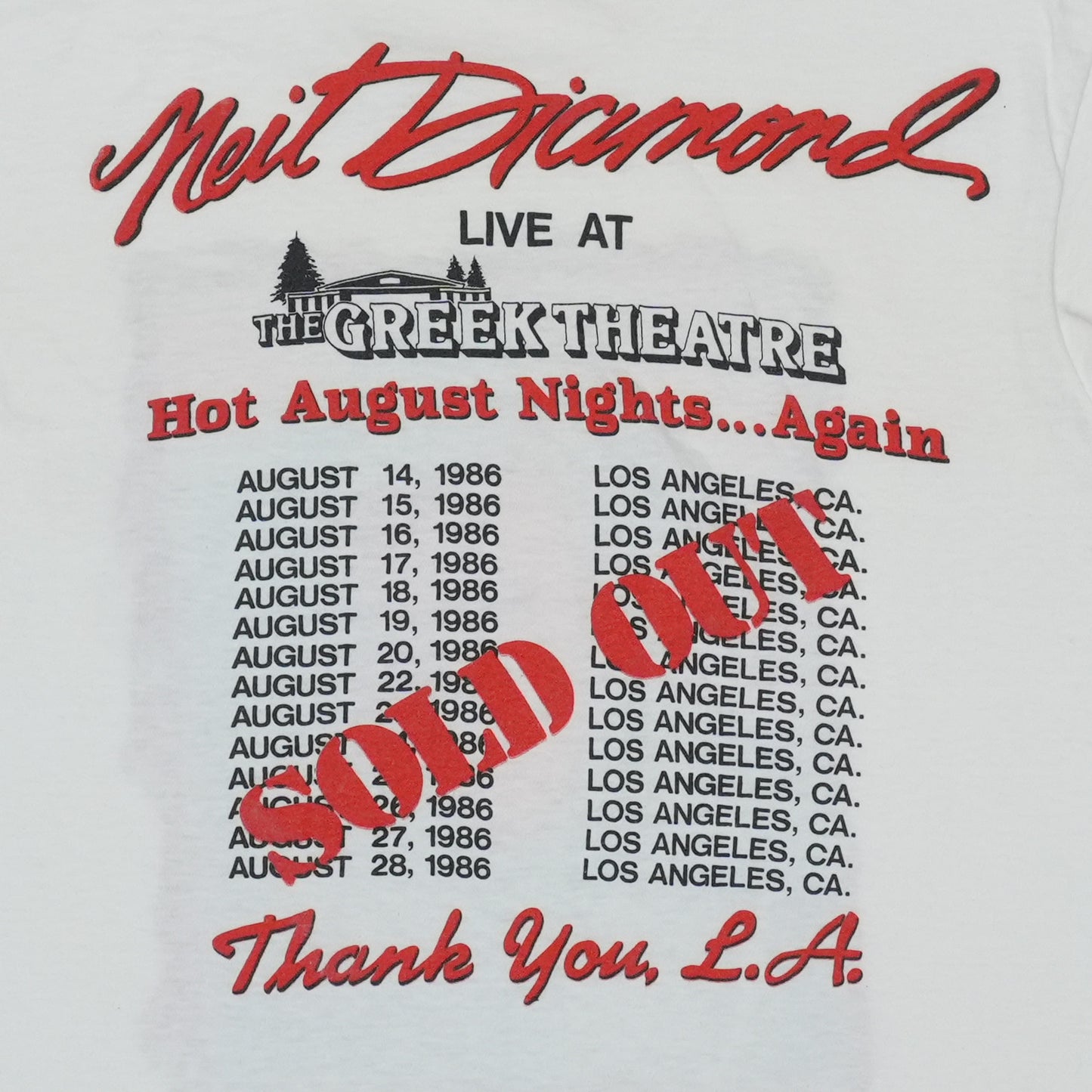 1986 Neil Diamond Tour Shirt