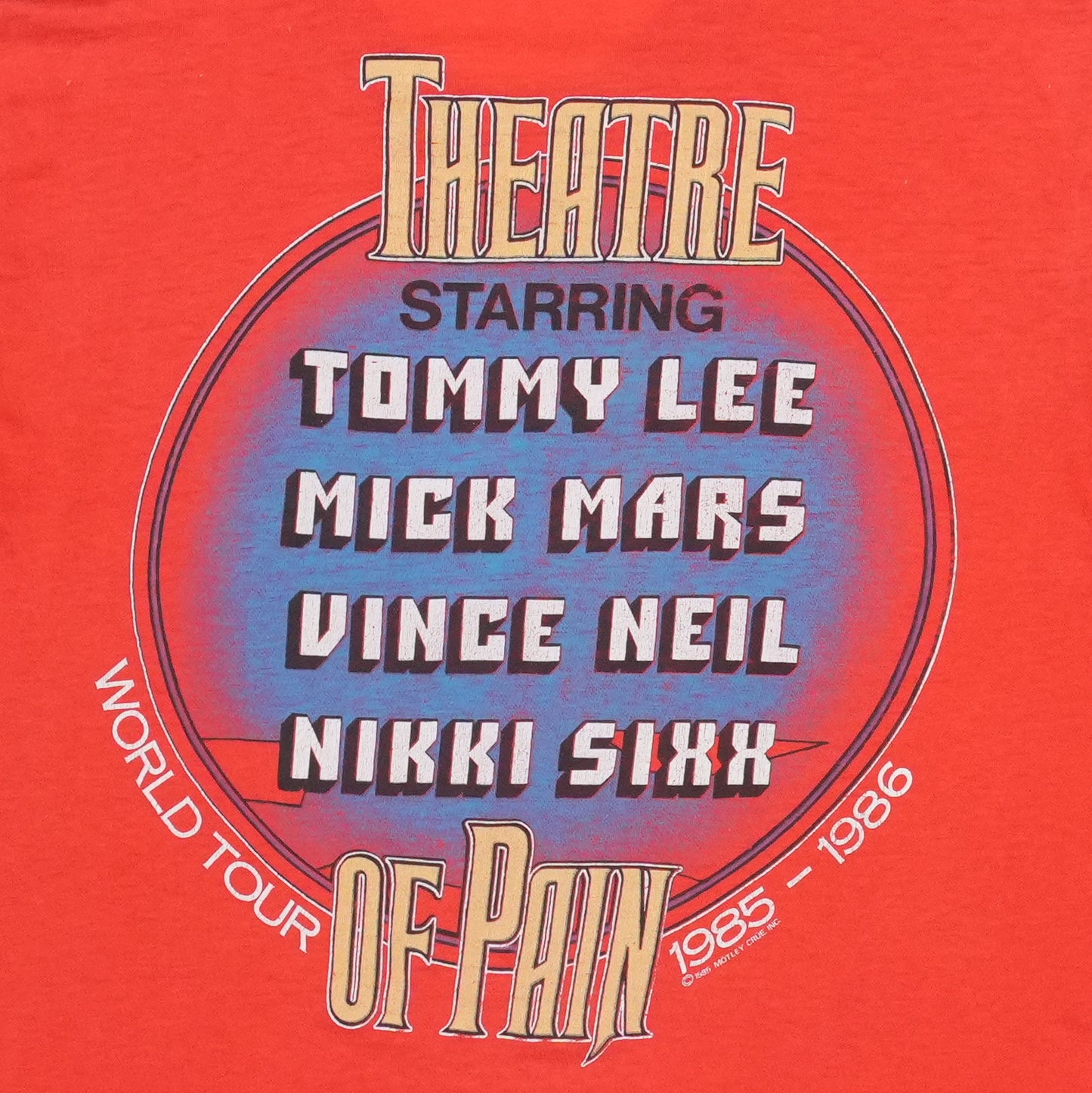 1985 Motley Crue Theatre Of Pain World Tour Shirt