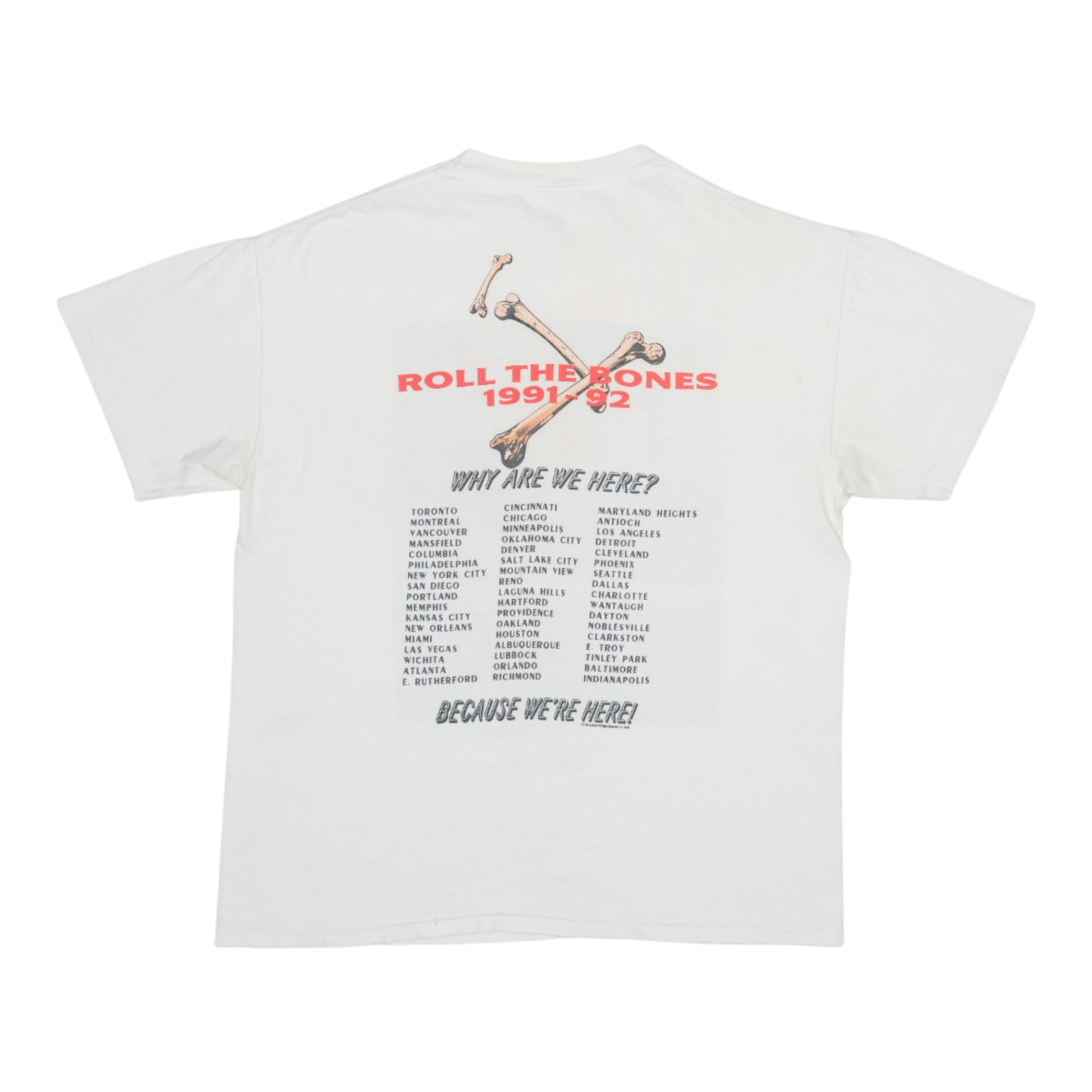 1992 Rush Roll The Bones Tour Shirt