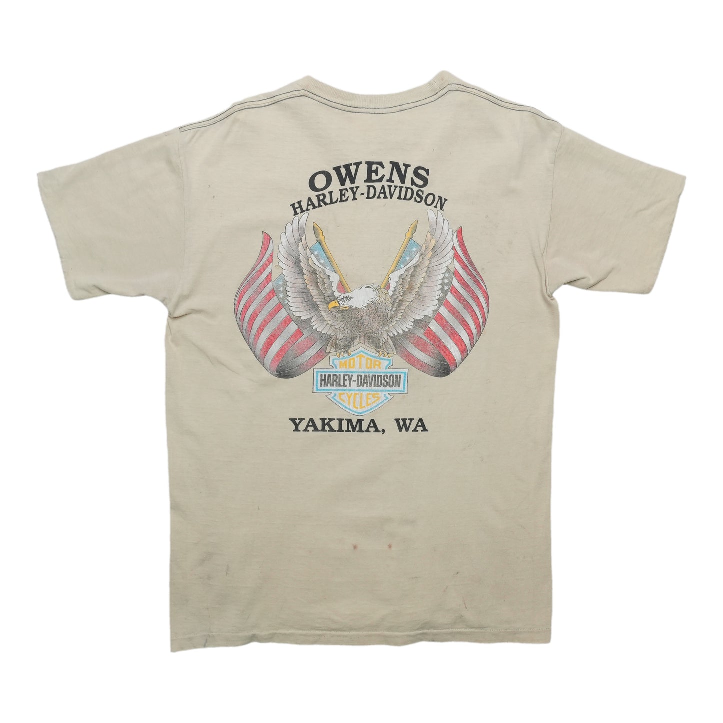 1989 Harley Davidson Owens Yakima Washington Shirt Back