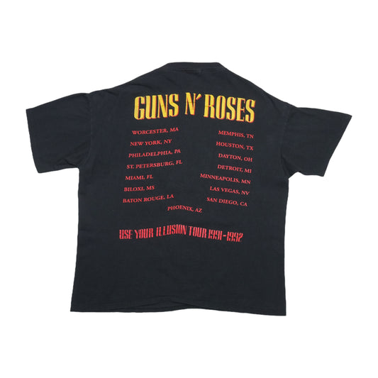 1991 Guns N Roses Use Your Illusion Tour Shirt Back