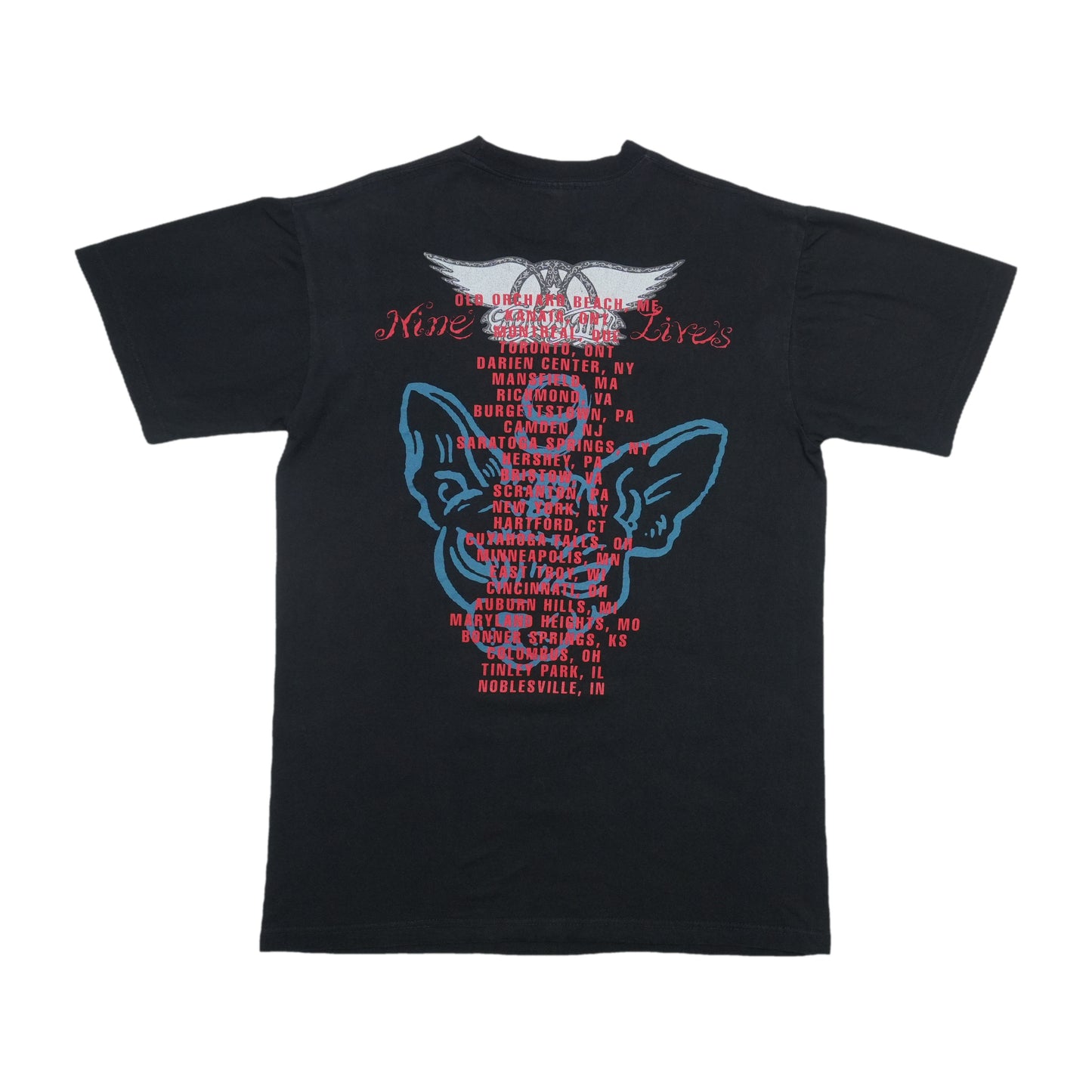 1997 Aerosmith Nine Lives Tour Shirt Back