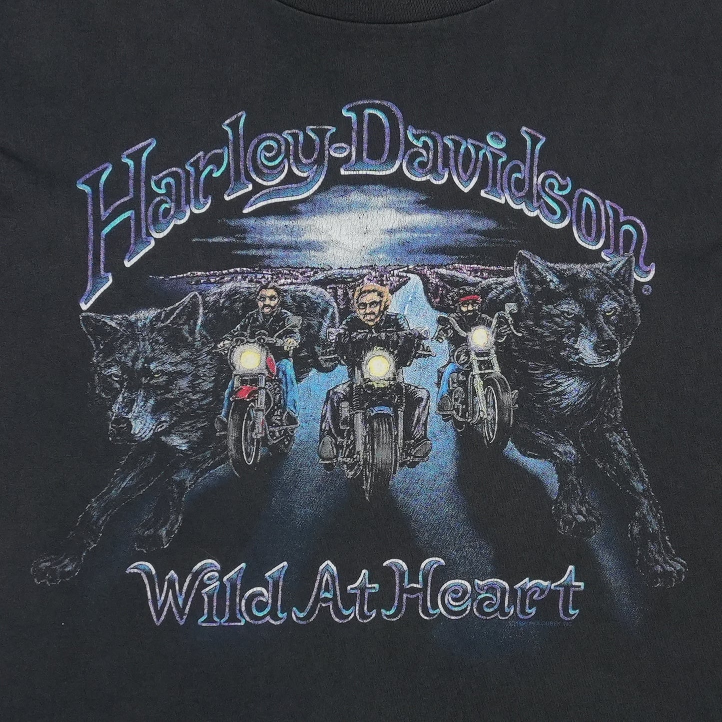 1990s Harley Davidson Englewood Colorado Wild At Heart Shirt Front Detail 1