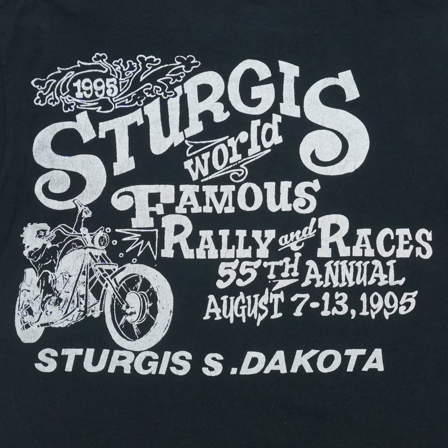 1995 Sturgis 55th Annual Rally Shirt Back Detail 1