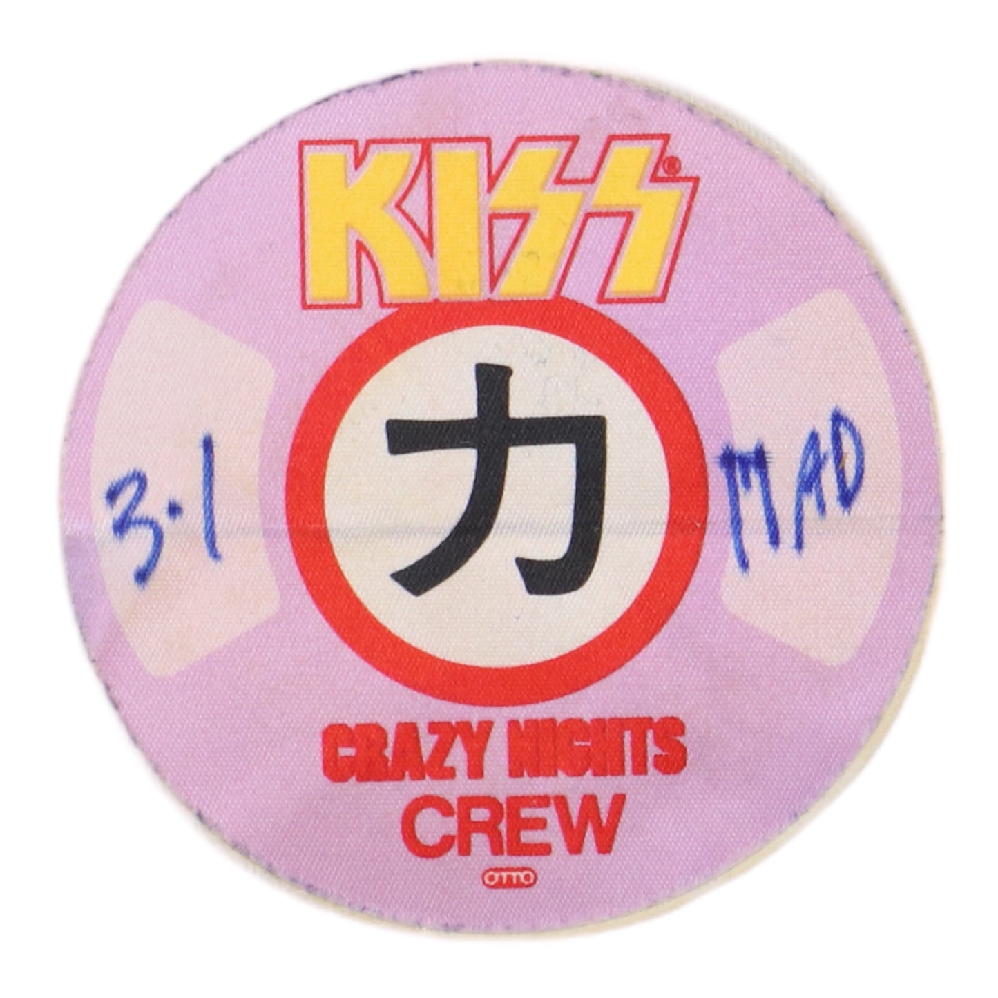 1987 Kiss Crazy Nights Backstage Pass