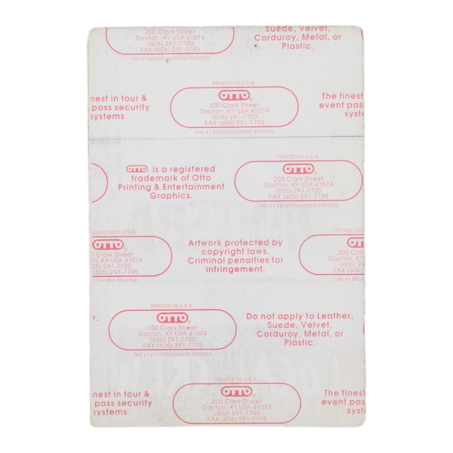 1994 Pantera Backstage Pass