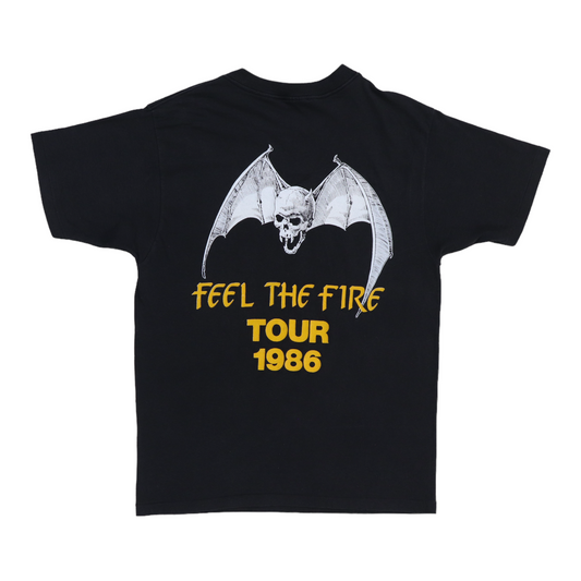 1986 Overkill Feel The Fire Tour Shirt Back