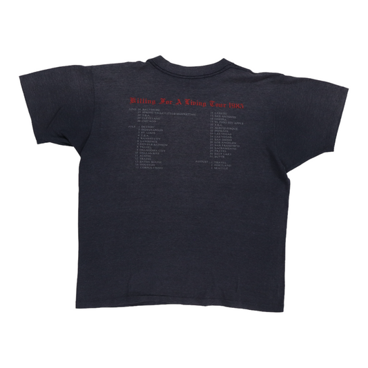 1985 Megadeth Killing For A Living Tour Shirt Back