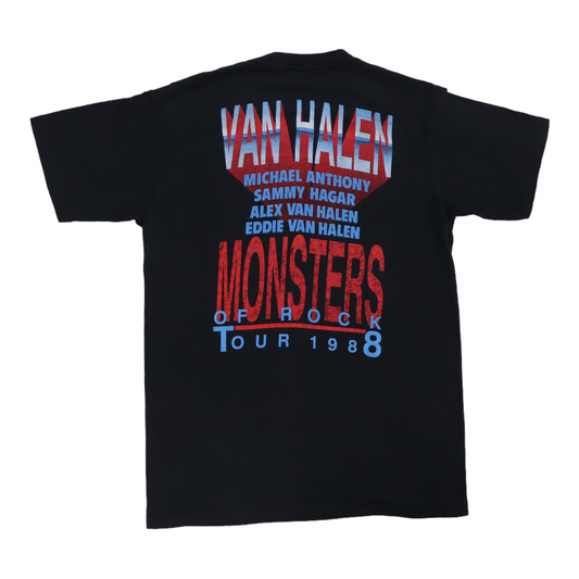 1988 Van Halen Monsters Of Rock Concert Shirt Back