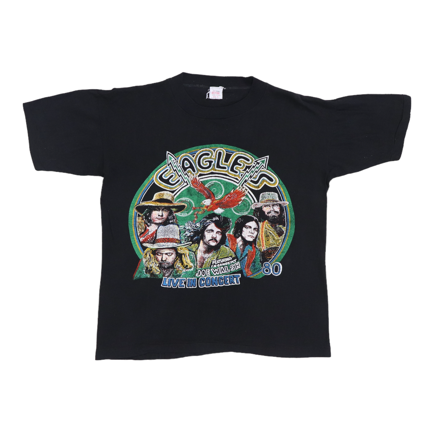 古着　70〜80s シングルステッチ EAGLES バンドTシャツ ヴィンテージ 1980 Eagles Live In Concert Tour Shirt | Authentic Vintage Tee