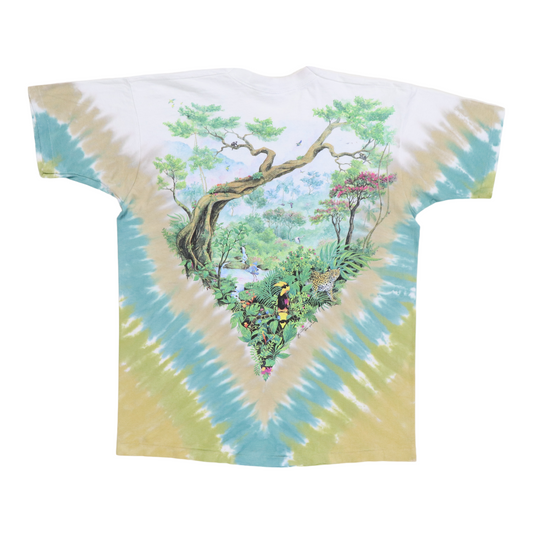 1992 Rain Forest Liquid Blue Tie Dye Shirt Back