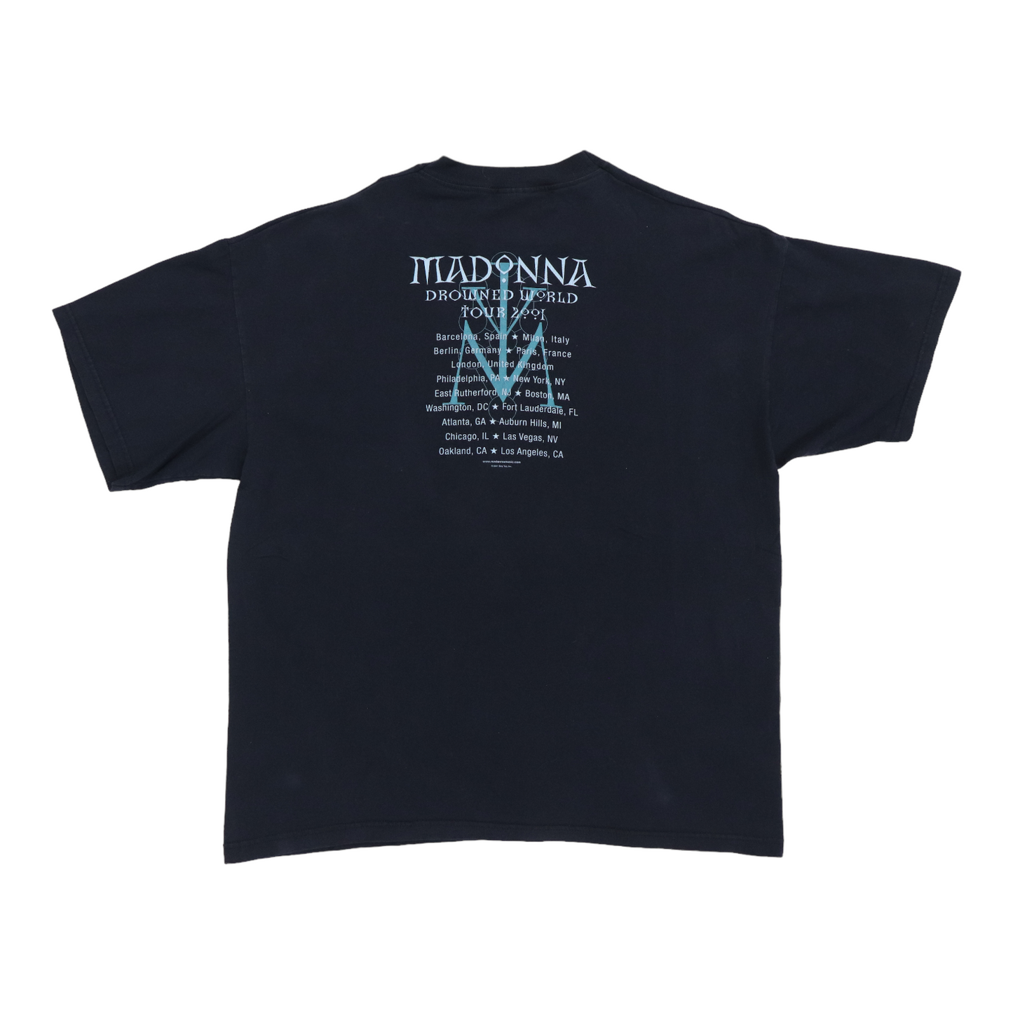 2001 Madonna Drowned Tour Shirt Back