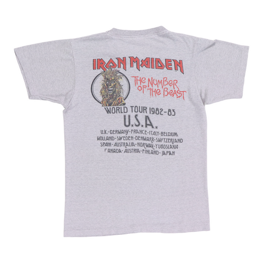 1982 Iron Maiden Number Of The Beast Tour Shirt Back