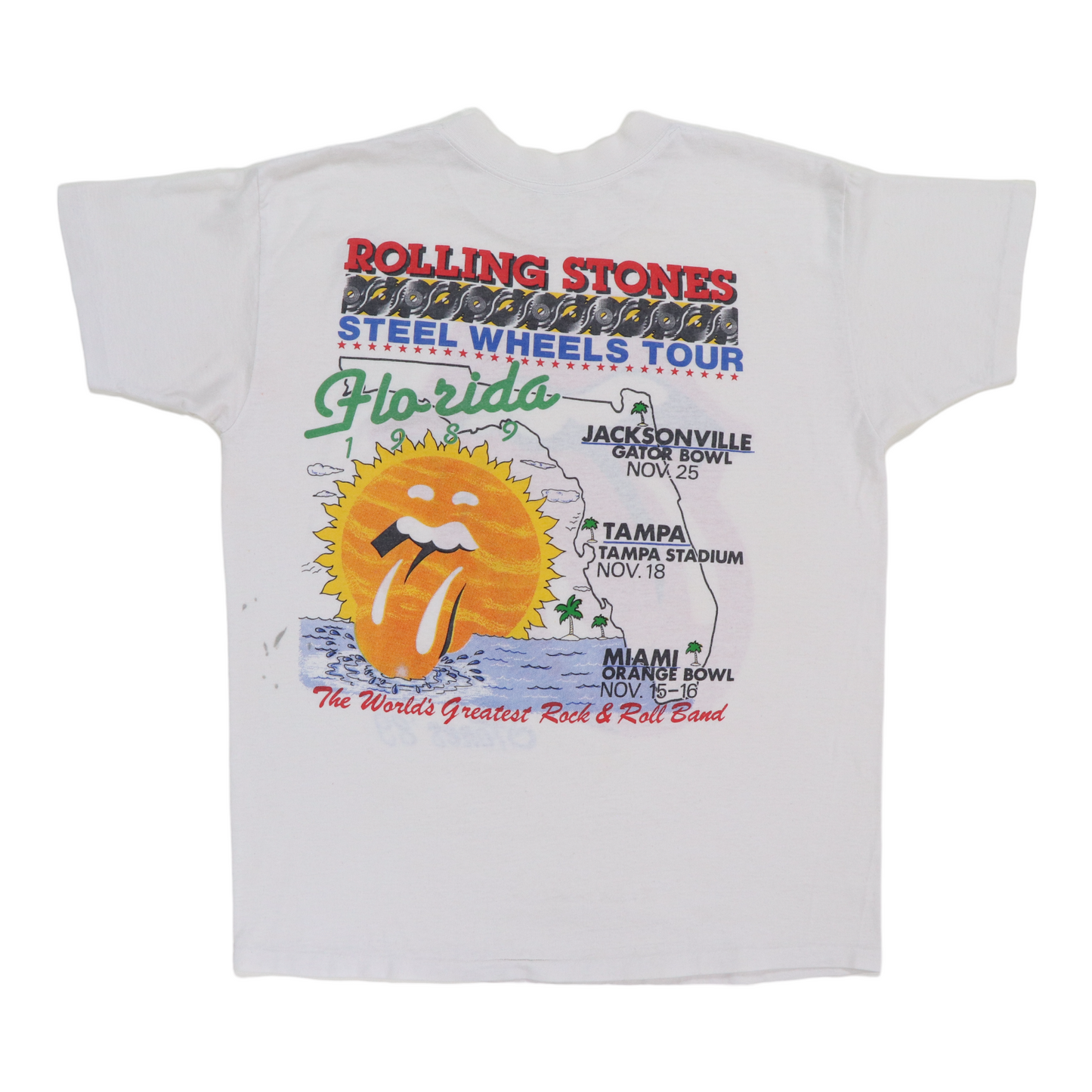 1989 Rolling Stones Steel Wheels Florida Tour Shirt
